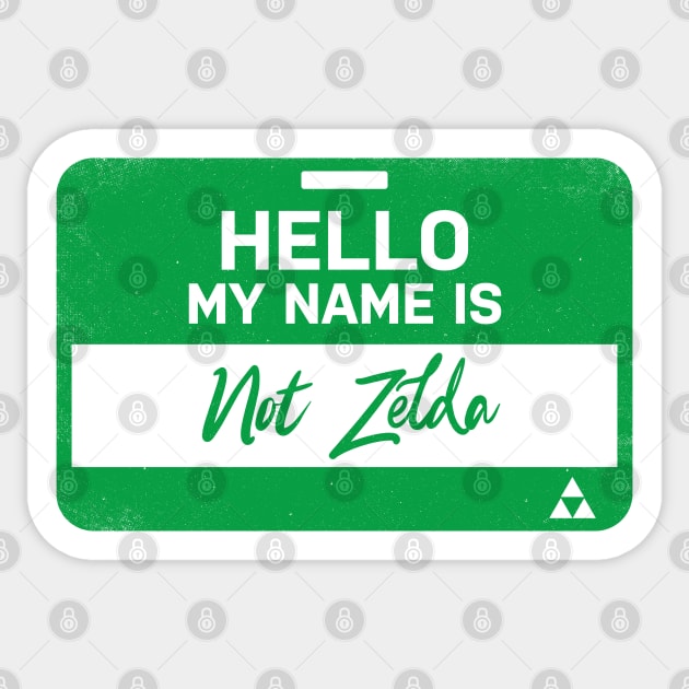 Hello my name is not zelda Sticker by technofaze